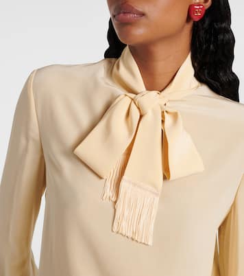 Blusa de crepé de seda con lazo | Valentino