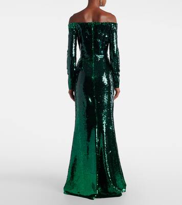 Sequined off-shoulder gown | Elie Saab
