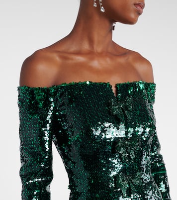 Sequined off-shoulder gown | Elie Saab