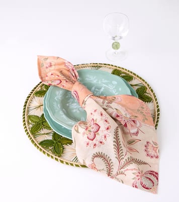 Asli set of 4 floral linen napkins | Cabana