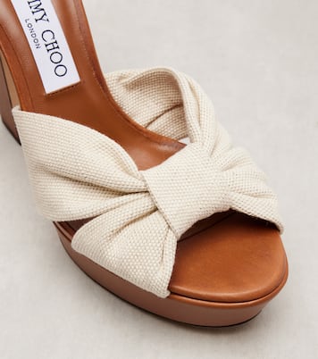 Heloise 120 canvas platform sandals | Jimmy Choo