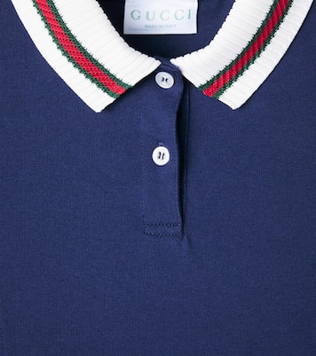 Abito polo Web Stripe in cotone | Gucci Kids