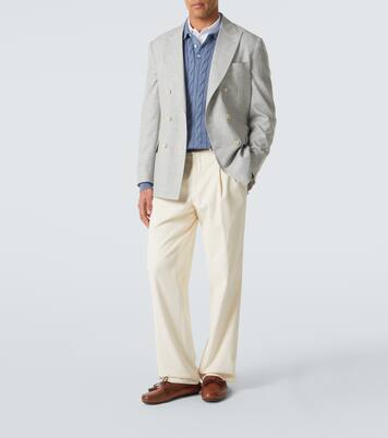 Cable-knit cotton and silk polo sweater | Ralph Lauren Purple Label