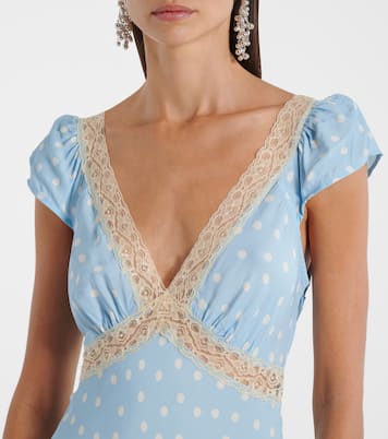 Iggy lace-trimmed polka-dot midi dress | Rixo