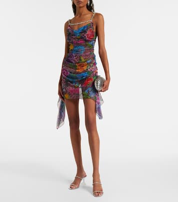 Minikleid aus Tüll mit Kristallen | Area