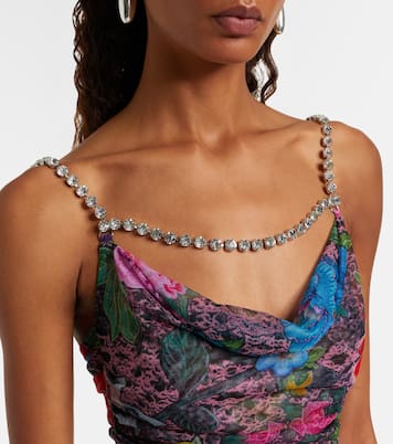 Minikleid aus Tüll mit Kristallen | Area