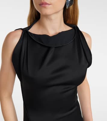 Abito lungo in crêpe di raso | Victoria Beckham