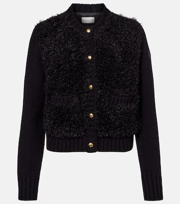 Down-paneled wool and teddy cardigan | Moncler