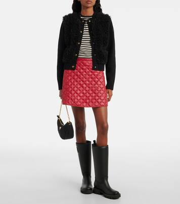Down-paneled wool and teddy cardigan | Moncler