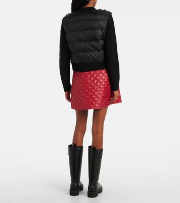 Down-paneled wool and teddy cardigan | Moncler