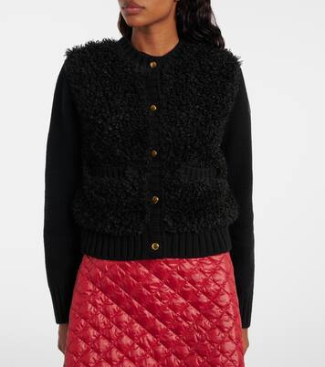 Down-paneled wool and teddy cardigan | Moncler