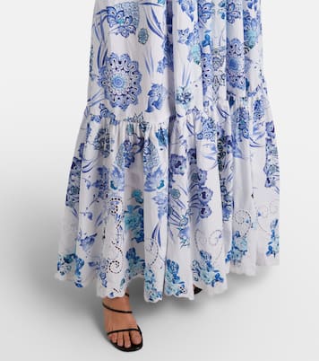 Embellished halterneck cotton poplin maxi dress | Camilla