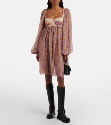 Robe en mousseline de soie et coton | Dolce&Gabbana