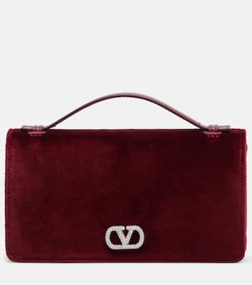 Borsa a tracolla VLogo in velluto | Valentino Garavani