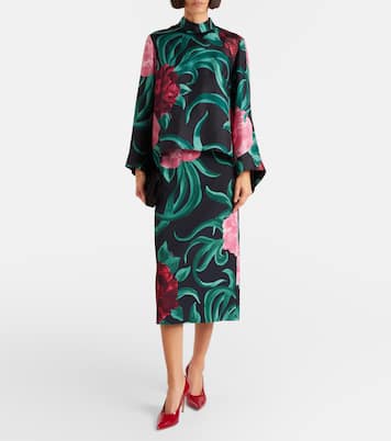 Bedrucktes Top Make An Exit aus Seiden-Twill | La DoubleJ