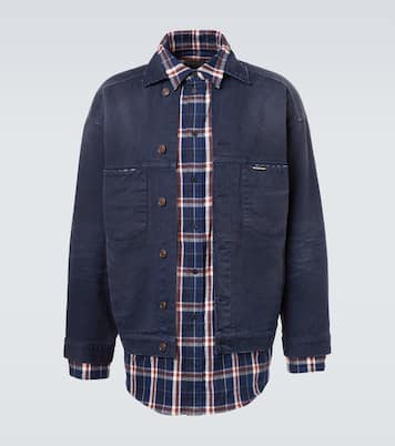 Checked layered denim jacket | Balenciaga