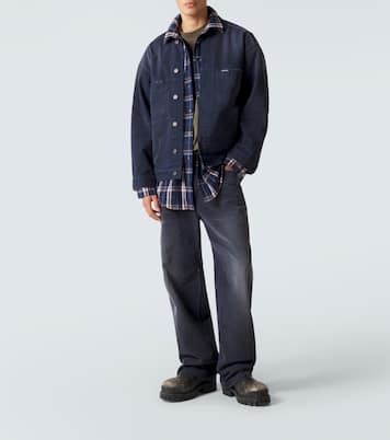 Checked layered denim jacket | Balenciaga