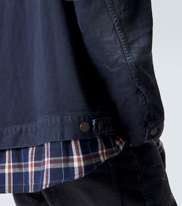 Checked layered denim jacket | Balenciaga