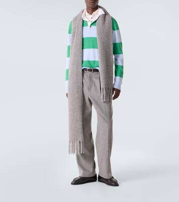 Striped wool and cashmere polo sweater | Allude