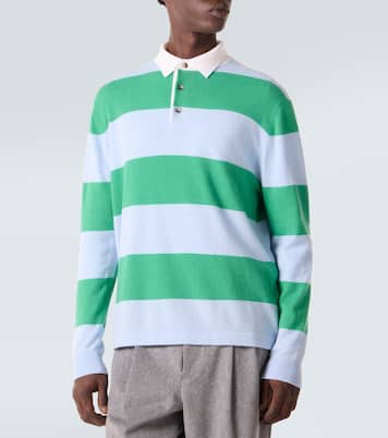 Striped wool and cashmere polo sweater | Allude