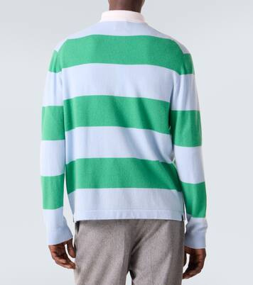 Striped wool and cashmere polo sweater | Allude