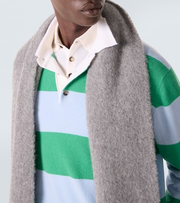 Striped wool and cashmere polo sweater | Allude