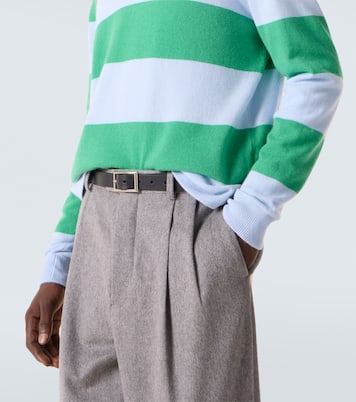 Striped wool and cashmere polo sweater | Allude