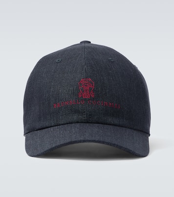 Casquette brodée en denim | Brunello Cucinelli