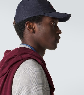 Casquette brodée en denim | Brunello Cucinelli
