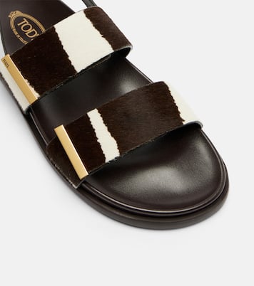 Bedruckte Slingback-Sandalen aus Kalbshaar | Tod's