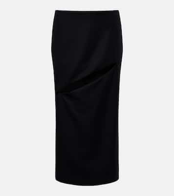 Gonna midi in lana e mohair con cut-out | Jil Sander