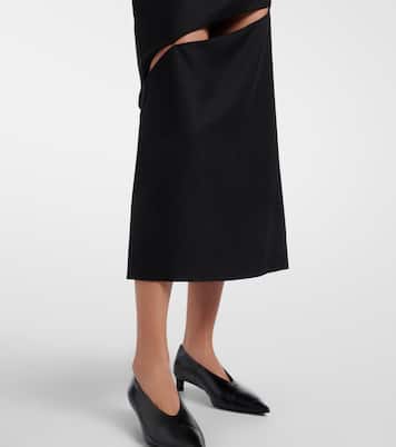Gonna midi in lana e mohair con cut-out | Jil Sander