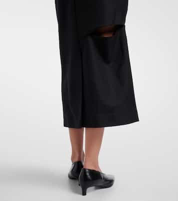 Gonna midi in lana e mohair con cut-out | Jil Sander