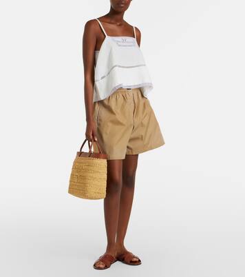 Small crochet raffia-effect tote bag | Prada
