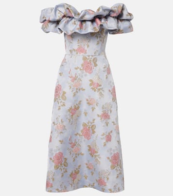 Floral lamé brocade midi dress | Markarian