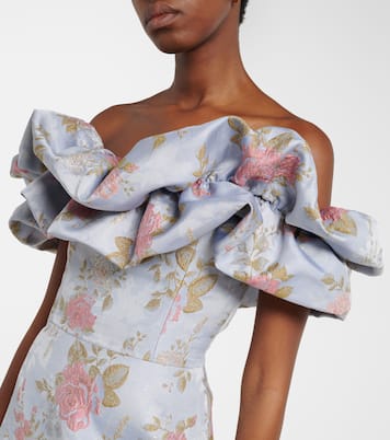 Floral lamé brocade midi dress | Markarian