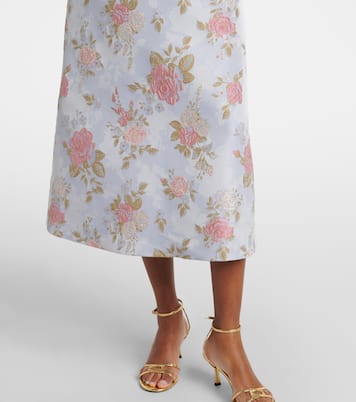 Floral lamé brocade midi dress | Markarian