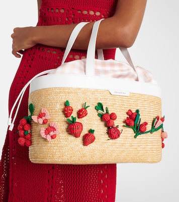 Botanica Medium raffia tote bag | Aquazzura