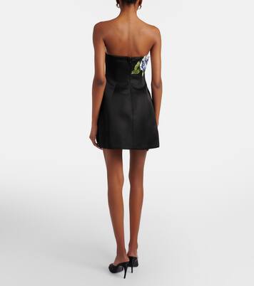 Zaria floral-appliqué bustier dress | Leo Lin