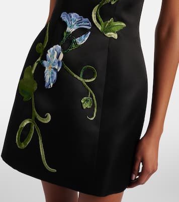 Zaria floral-appliqué bustier dress | Leo Lin