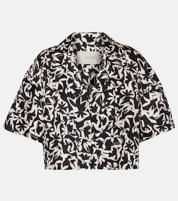 Lincoln printed cropped silk twill shirt | Asceno