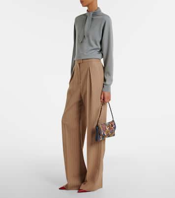 DeVain Small embroidered denim shoulder bag | Valentino Garavani