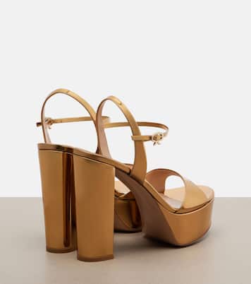 Marlena金属感皮革防水台凉鞋 | Gianvito Rossi