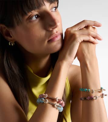 Chakra 18kt rose gold beaded bracelet with gemstones | Ananya