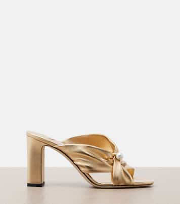Pantoletten Rafi aus Metallic-Leder | Jimmy Choo