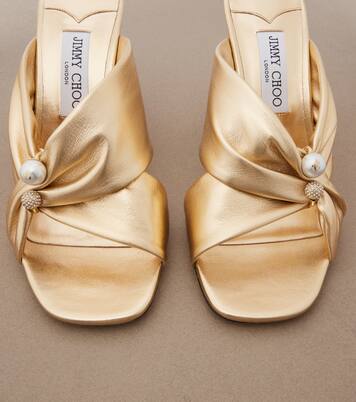 Pantoletten Rafi aus Metallic-Leder | Jimmy Choo