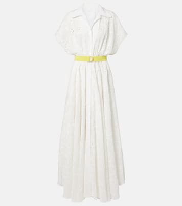 Belted broderie anglaise cotton shirt dress | Norma Kamali