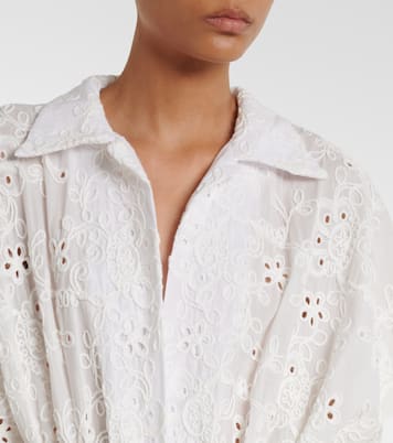 Belted broderie anglaise cotton shirt dress | Norma Kamali