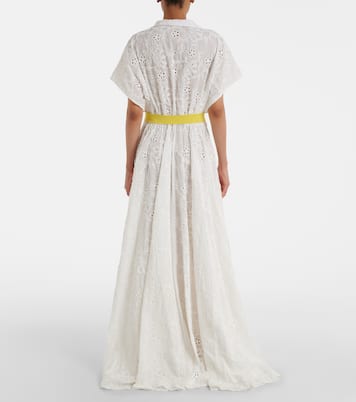 Belted broderie anglaise cotton shirt dress | Norma Kamali