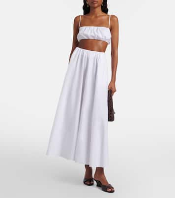 Milano pleated cotton maxi skirt | Staud